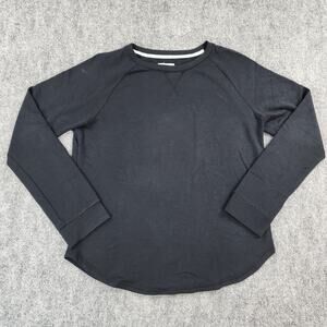 Thread & Supply Sweatshirt Womens Medium Black Crewneck Long Sleeve Soft Top